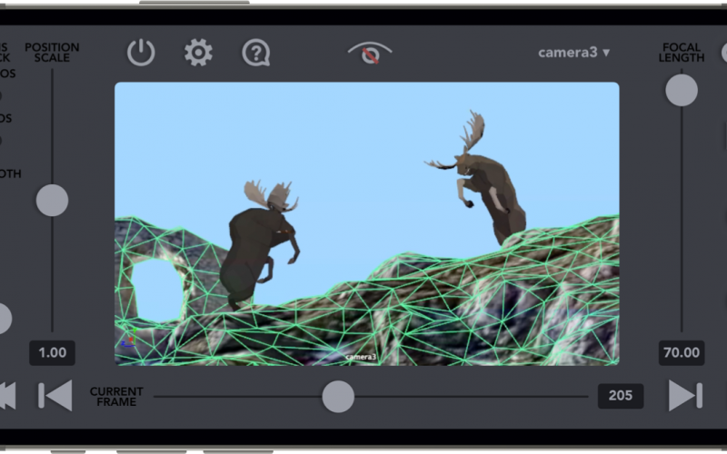 VirtuCamera aplicación de Mocap de cámara iOS. VirtuCamera convierte tu iPhone o iPad en un controlador de cámara virtual, en Maya o Blender.