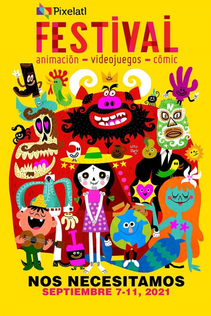 Pixelatl festival de animación, cómic y videojuegos, esta edición 2021 del festival se llevará a cabo online del 7 al 11 de septiembre.