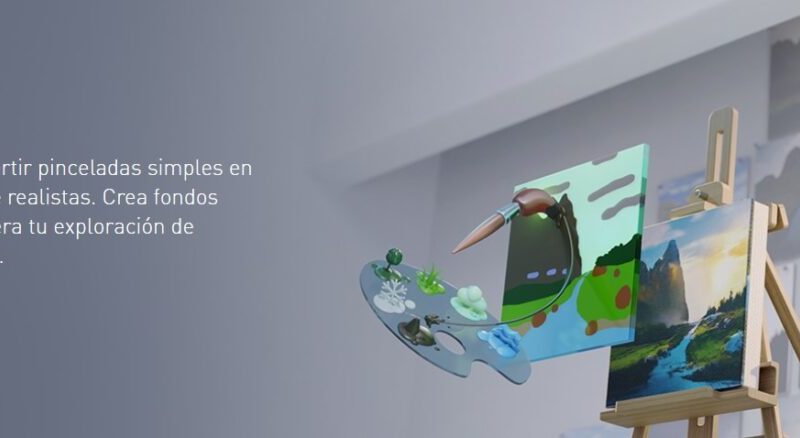 Nvidia Canvas convierte garabatos en paisajes artísticos 3D.