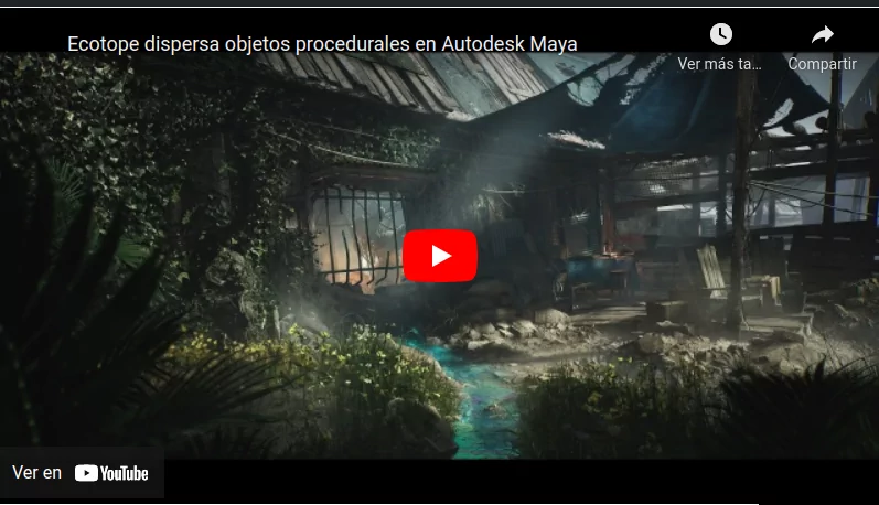 Ecotope dispersa objetos procedurales en Autodesk Maya