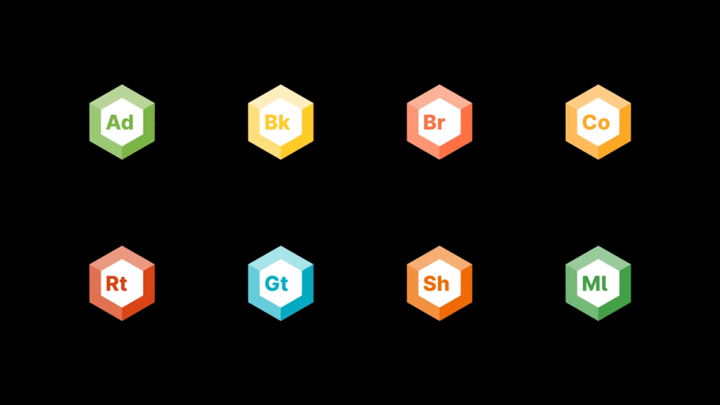 Logotipos animados en 3D para los productos de Unity