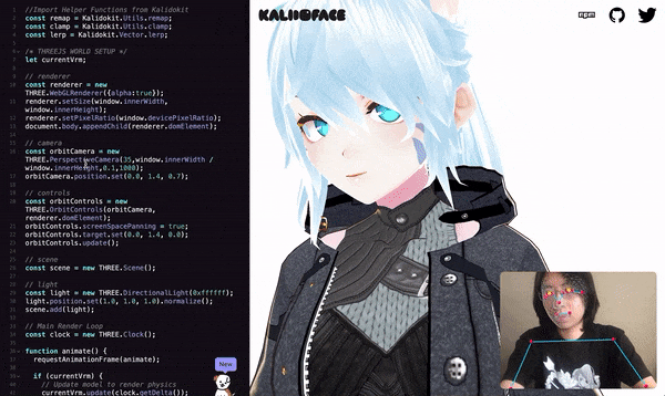 KalidoKit seguimiento de rostro de código abierto