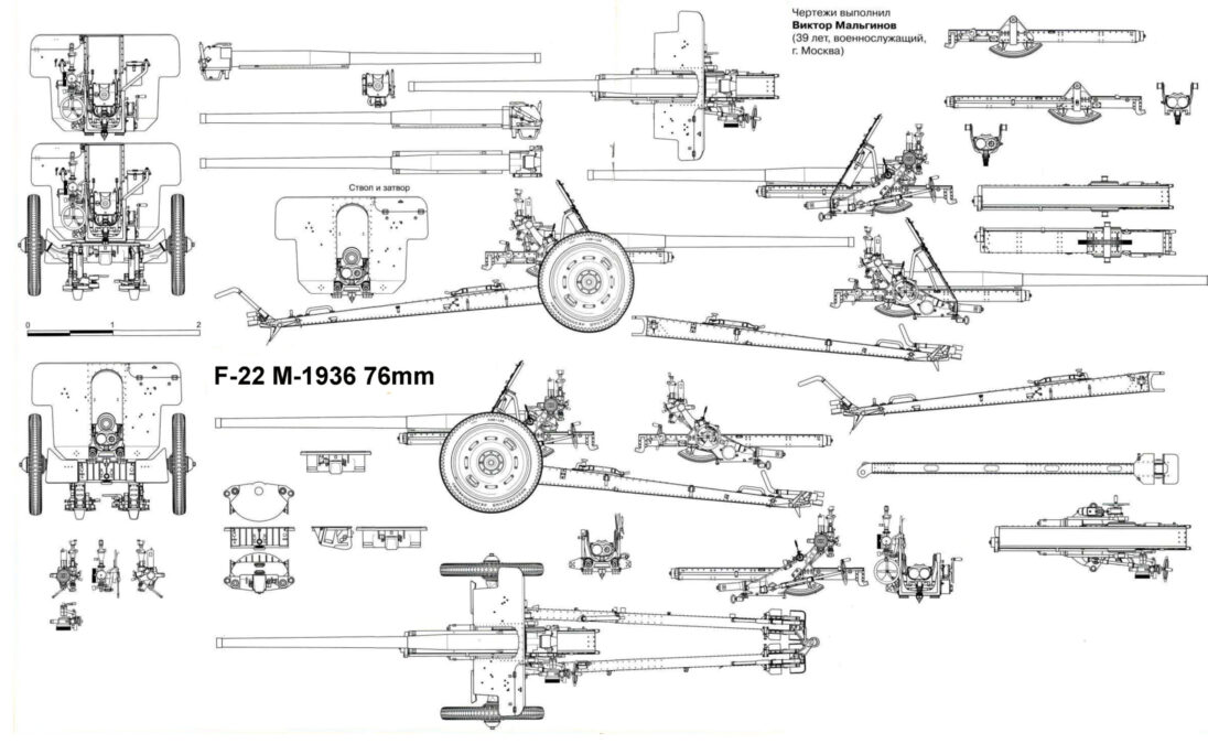Blueprint del F-22 M-1936 76mm