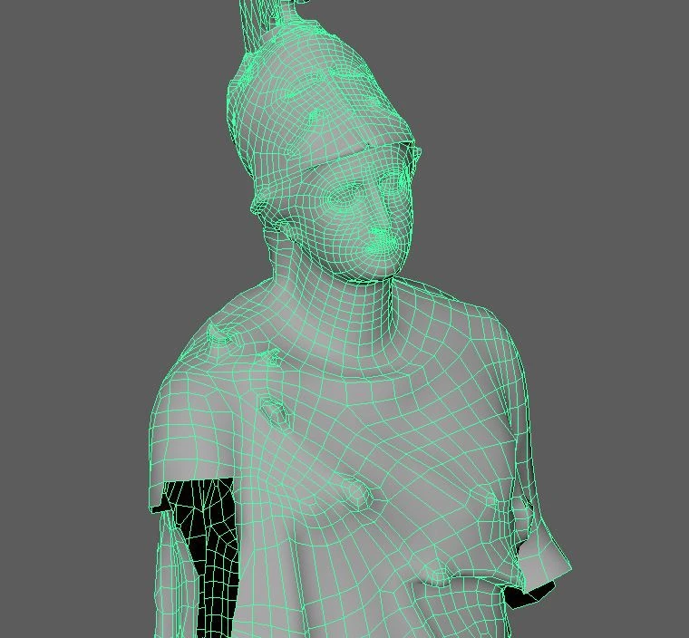 Parte de la retopología en Autodesk Maya