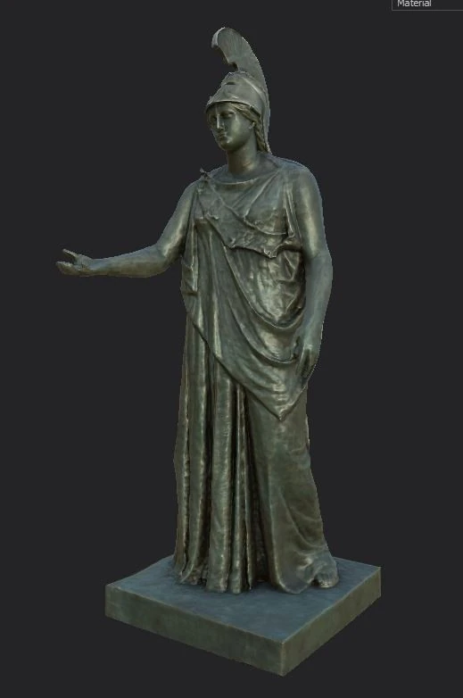 Fotogrametría de una estatua de Atenea con materiales en Substance 3D Painter