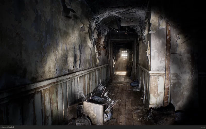 Un pasillo de estilo Resident Evil realizado con Houdini - 1