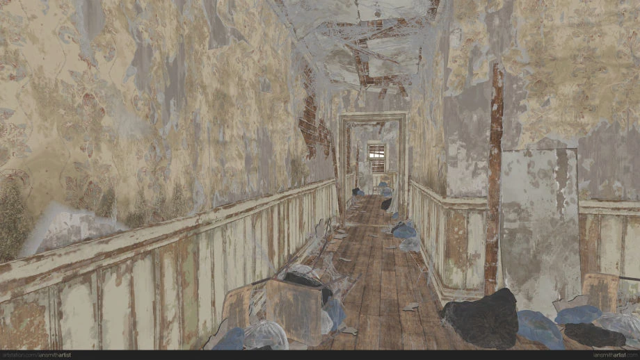 Un pasillo de estilo Resident Evil realizado con Houdini - 10