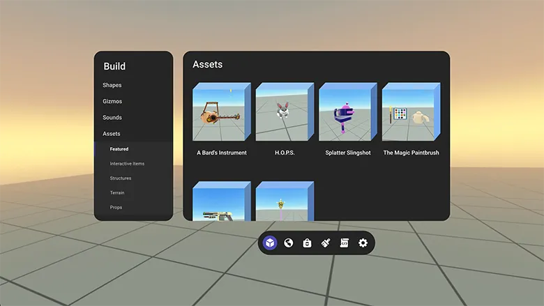 Captura de la biblioteca de activos 3D