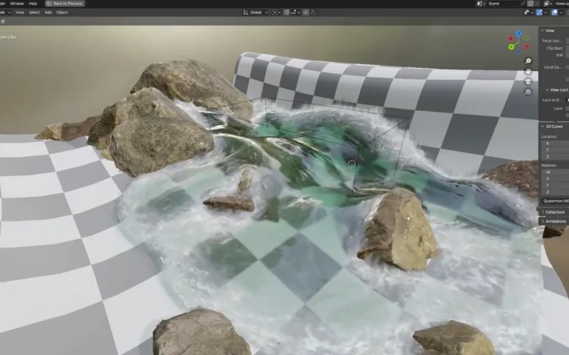 Simulación de fluidos con Geometry Nodes en Blender 3.6
