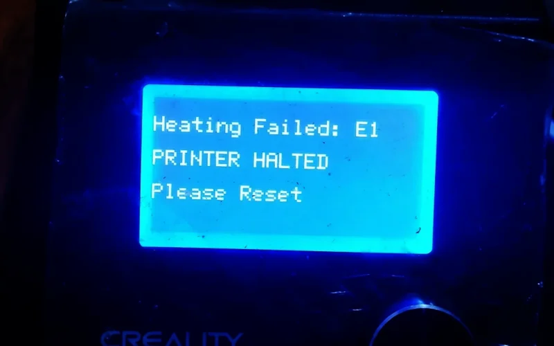 Heating Failed E1 Printer Halted