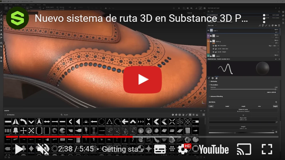 Novedoso sistema de ruta 3D para Substance 3D Painter