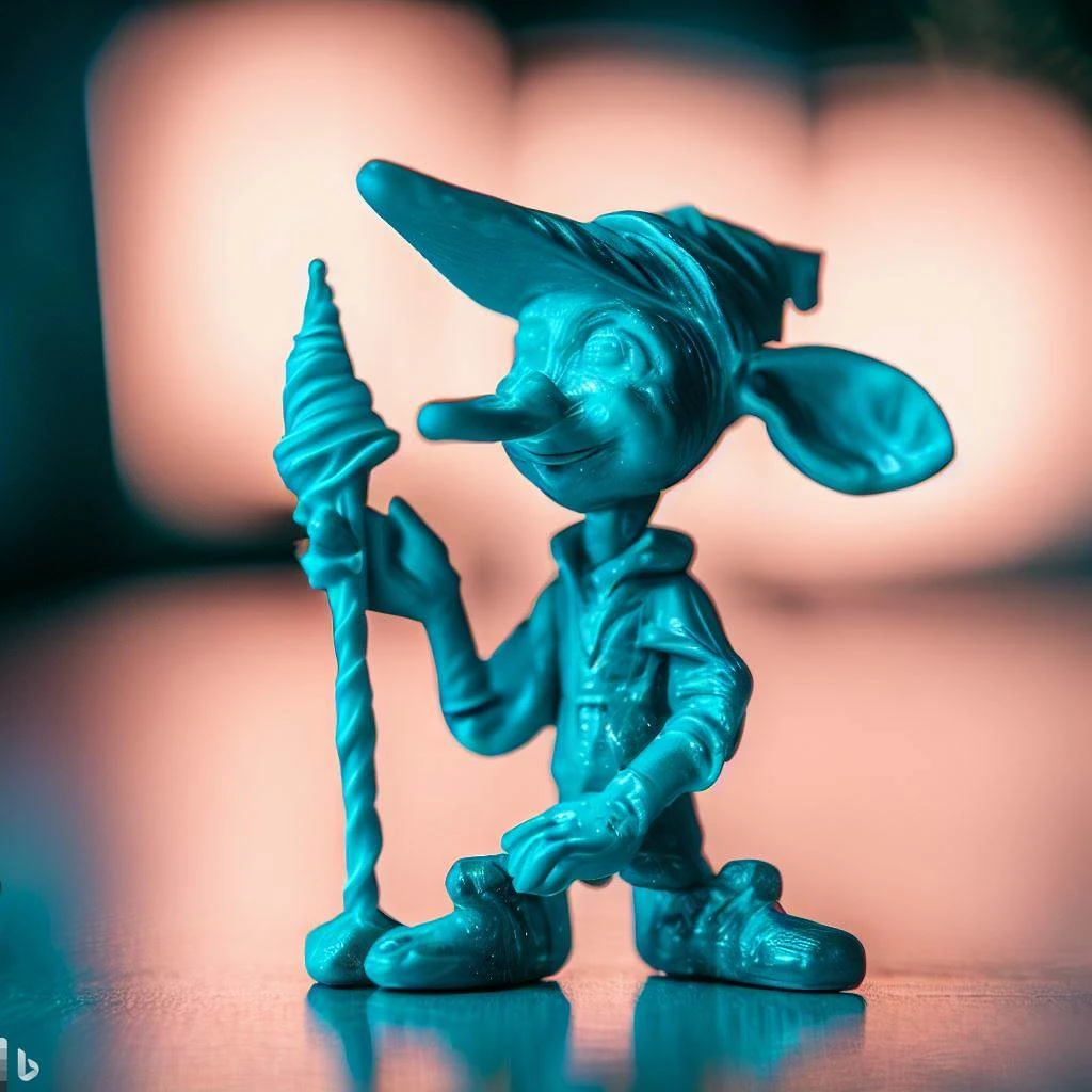 Figura de Pinocho impreso con resina